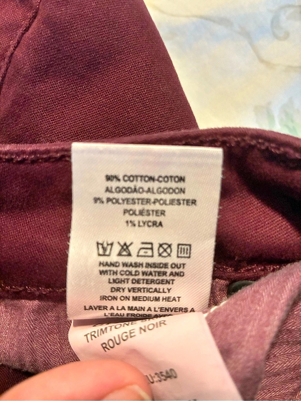 Mavi Chrissy Straight Leg Pants Burgundy Waist 31 - Picture 4 of 4